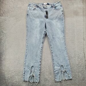 Fashion Nova All Tied Up Straight Leg Jeans Womens 20 Tall NWT
